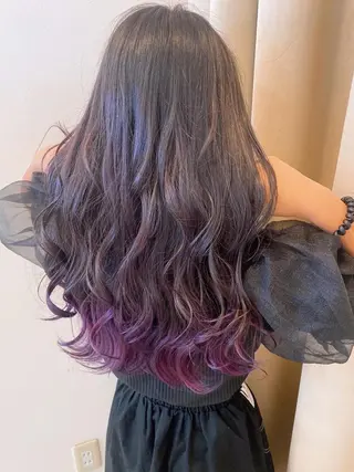 ロング カラー ヘアアレンジ エクステ＆カラー 特化F-card上通のヘアスタイル