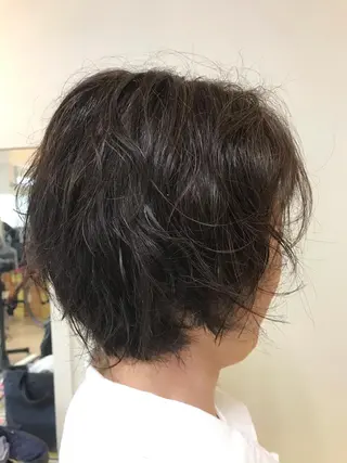 ミディアム カラー パーマ 横田 尚登のヘアスタイル