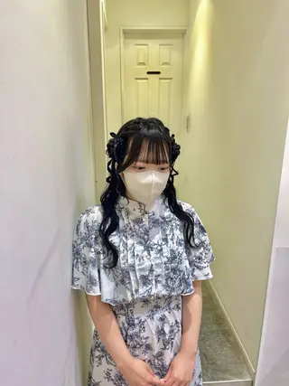 ヘアアレンジ エクステ🎀 暖色カラー🎀amiのヘアスタイル