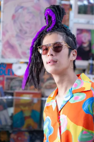 ミディアム ヘアアレンジ haco+所属・🌈派手髪エクステ ブレイズ🌈ひろとのヘアスタイル