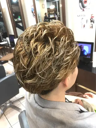 ショート パーマ メンズ ❣️モードケイズ塚口 和田一将のヘアスタイル