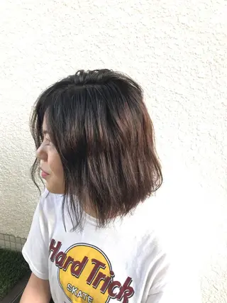 ミディアム 小杉輝/ショート /艶カラー✨のヘアスタイル