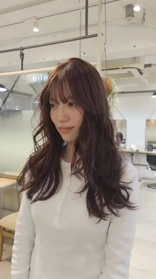 セミロング カラー じゅわっと暖色カラー 🍊Moemiのヘアスタイル