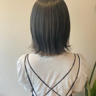 ミディアム レイヤー/韓国/ボブ 縮毛矯正/畠中ケントのヘアスタイル