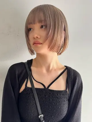 ショート cinq   PROJECT所属・ミルクティーベージュ /ボブ/あげは🎀のヘアスタイル