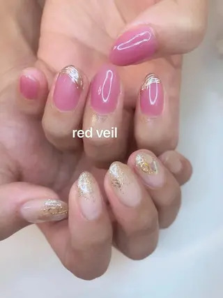 セミロング ネイル 長さ出し専門 nynaのネイルデザイン