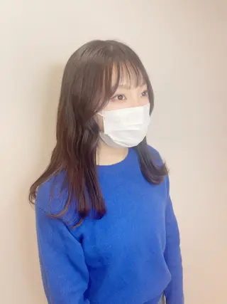 セミロング カラー &chaLme   心斎橋所属・emi/髪質改善/ 韓国風/艶カラーのヘアスタイル