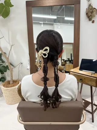 ロング ヘアアレンジ 暖色カラー /ヘアアレンジ/花鈴のヘアスタイル