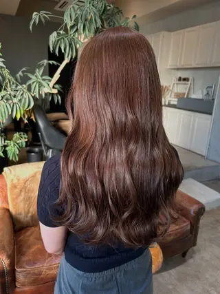 ロング カラー 髪質改善×ハイトーン レイヤー天神美容室のヘアスタイル