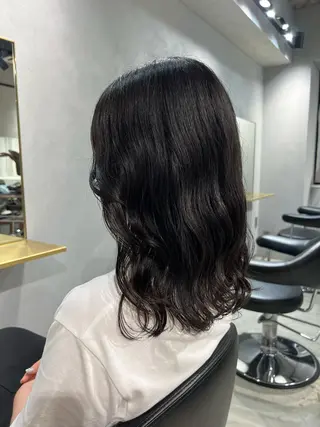 ミディアム カラー パーマ akane/ボブ /オリーブ/ブラウンのヘアスタイル