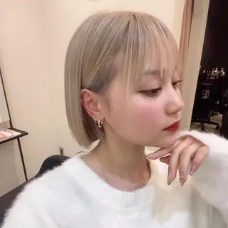 ショート カラー パーマ ヘアアレンジ メンズ キッズ ネイル マツエク・マツパ アイブロウ 韓国風×透明感カラー 髪質改善オタベシンヤのヘアスタイル