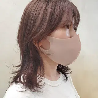 ミディアム カラー 韓国レイヤー　 suzuのヘアスタイル