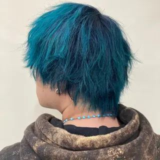 ショート カラー メンズ ウルフレイヤー エクステ/kokiのヘアスタイル