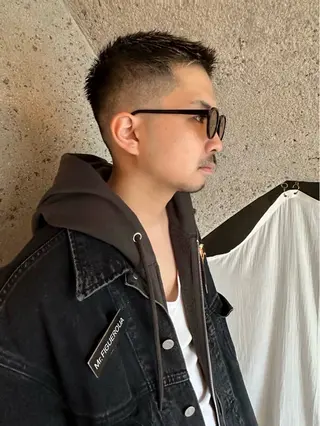 ショート メンズ メンズサロン FLICK所属・平尾薬院メンズカット FLICK/パーマのヘアスタイル