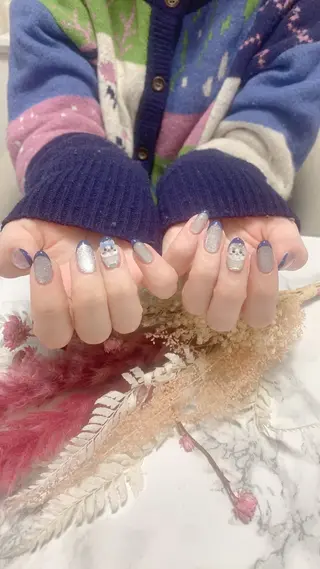 ネイル はな💎ネイル ワンホン、長さ出しのネイルデザイン