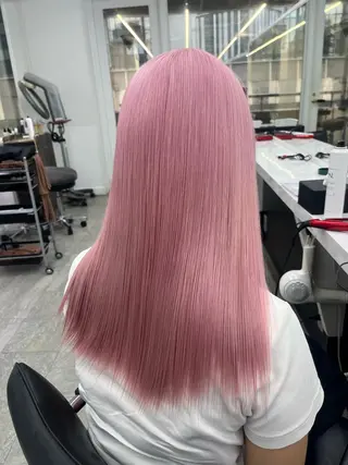 セミロング カラー 渋谷🎨ハイトーン ×エクステ🎨レンのヘアスタイル