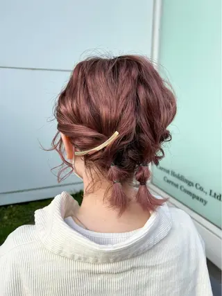 ショート カラー ヘアアレンジ le'a所属・谷町/Le'a /竹原しおなのヘアスタイル