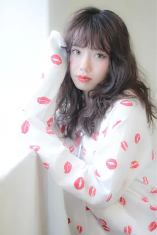 ロング パーマ 店長/mao/ 前髪/顔周りカットのヘアスタイル