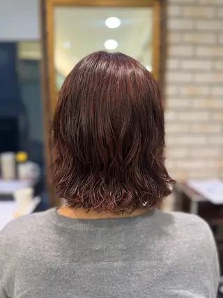 ミディアム ボブパーマ/コテ巻き パーマ🌼杉田 萌恵のヘアスタイル