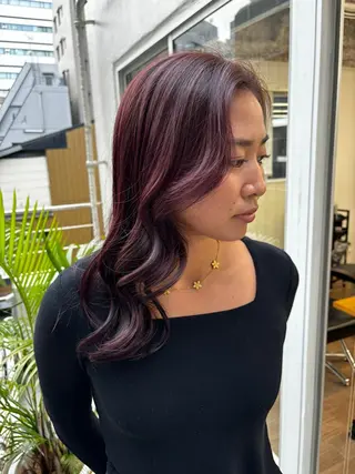 セミロング カラー HIROKO / 透明感暖色カラー🎀のヘアスタイル