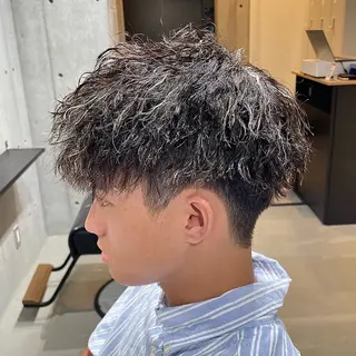 ショート パーマ メンズ 心斎橋メンズパーマ/ シャドウ/山下拓実のヘアスタイル