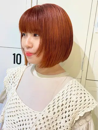 ミディアム カラー ウルフ/似合わせ レイヤー/RIHOのヘアスタイル