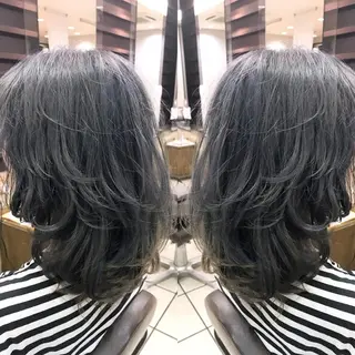 ミディアム カラー シールエクステ⭐️ オオミタクヤのヘアスタイル