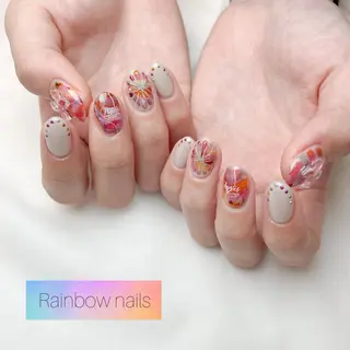 ネイル Rainbow nailsくろちゃんのネイルデザイン