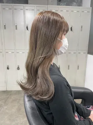ロング カラー パーマ ヘアアレンジ メンズ キッズ ネイル マツエク・マツパ アイブロウ 透明感カラー・レイヤ ー🎀amika🎀のヘアスタイル