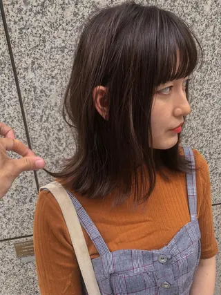 セミロング カラー nessヤマサキ リュウタのヘアスタイル