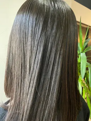 セミロング パーマ 白髪ぼかし☘️クセ 活かし🎈小倉🥇のヘアスタイル