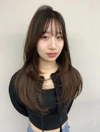 セミロング 艶カラー♡クール トレンドヘア♡アユミのヘアスタイル