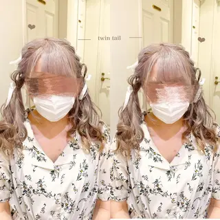 セミロング ヘアアレンジ エクステ/ハイトーン 🐏☁️miminaのヘアスタイル