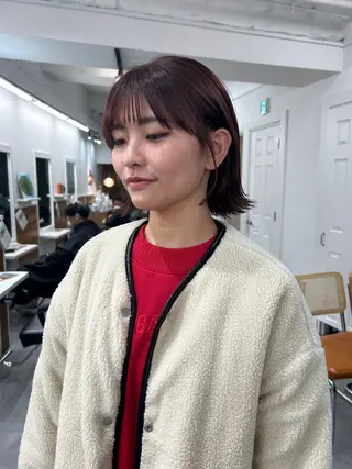 ミディアム カラー レイヤーボブ/ 艶カラー/サナ🌼のヘアスタイル