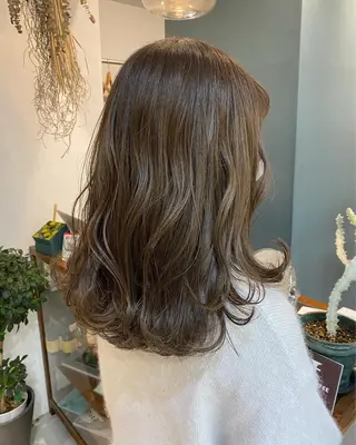セミロング カラー パーマ OVER→三軒茶屋 /縮毛矯正・髪質改善のヘアスタイル