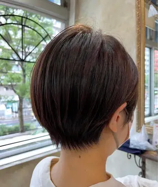 ショート カラー パーマ ヘアアレンジ メンズ キッズ ネイル マツエク・マツパ アイブロウ 髪質改善✨ハツメイ オグ✂️のヘアスタイル