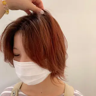 ショート カラー 切りっぱなしボブ ソノキユウカのヘアスタイル