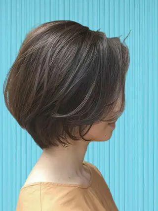 ショート カラー 髪質改善＆白髪ぼかし カラー♡店長みやけ♡のヘアスタイル