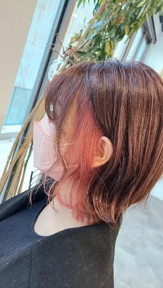 ショート カラー あかね☆ヘアアレンジ /ボブ/縮毛矯正のヘアスタイル