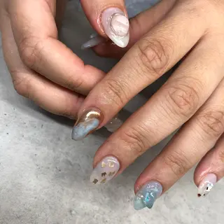 ロング カラー ヘアアレンジ キッズ ネイル マツエク・マツパ 福田 加奈のネイルデザイン