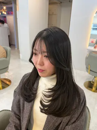 ロング レイヤーカット 中屋光貴のヘアスタイル