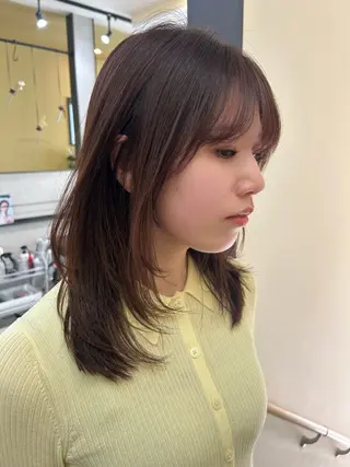 セミロング カラー hub hair レイヤー/透明感のヘアスタイル