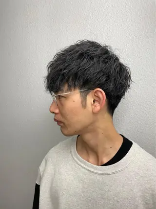 ミディアム パーマ メンズ 高垣 大輔のヘアスタイル