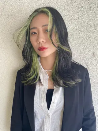 ミディアム カラー Pia hair Design Yakuin所属・Pia ツボイ ケイタのヘアスタイル