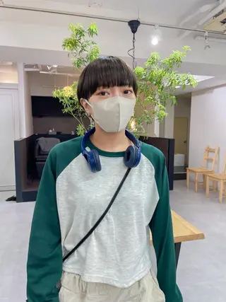 ショート カラー レイヤーパーマ＊ 顔まわり似合わせのヘアスタイル