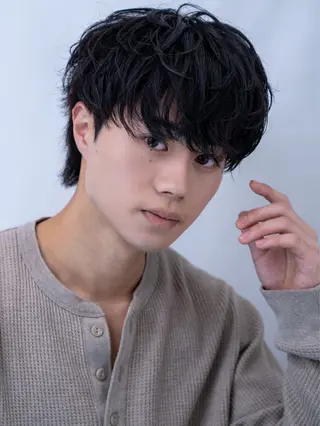 パーマ メンズ 波巻きスパイラル 近藤剛　浦和のヘアスタイル