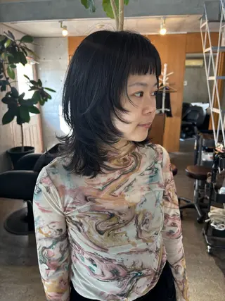 ミディアム カラー パーマ 大林 エリコのヘアスタイル