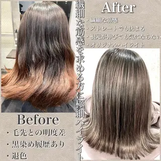 ミディアム カラー MiL所属・✨ハイトーン✨ 濱田知孝のヘアスタイル
