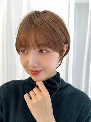 ショート ショートヘア くすみカラー、大場猛のヘアスタイル