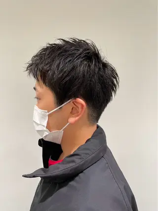 メンズ 【シャドウパーマ センターパート】義心のヘアスタイル